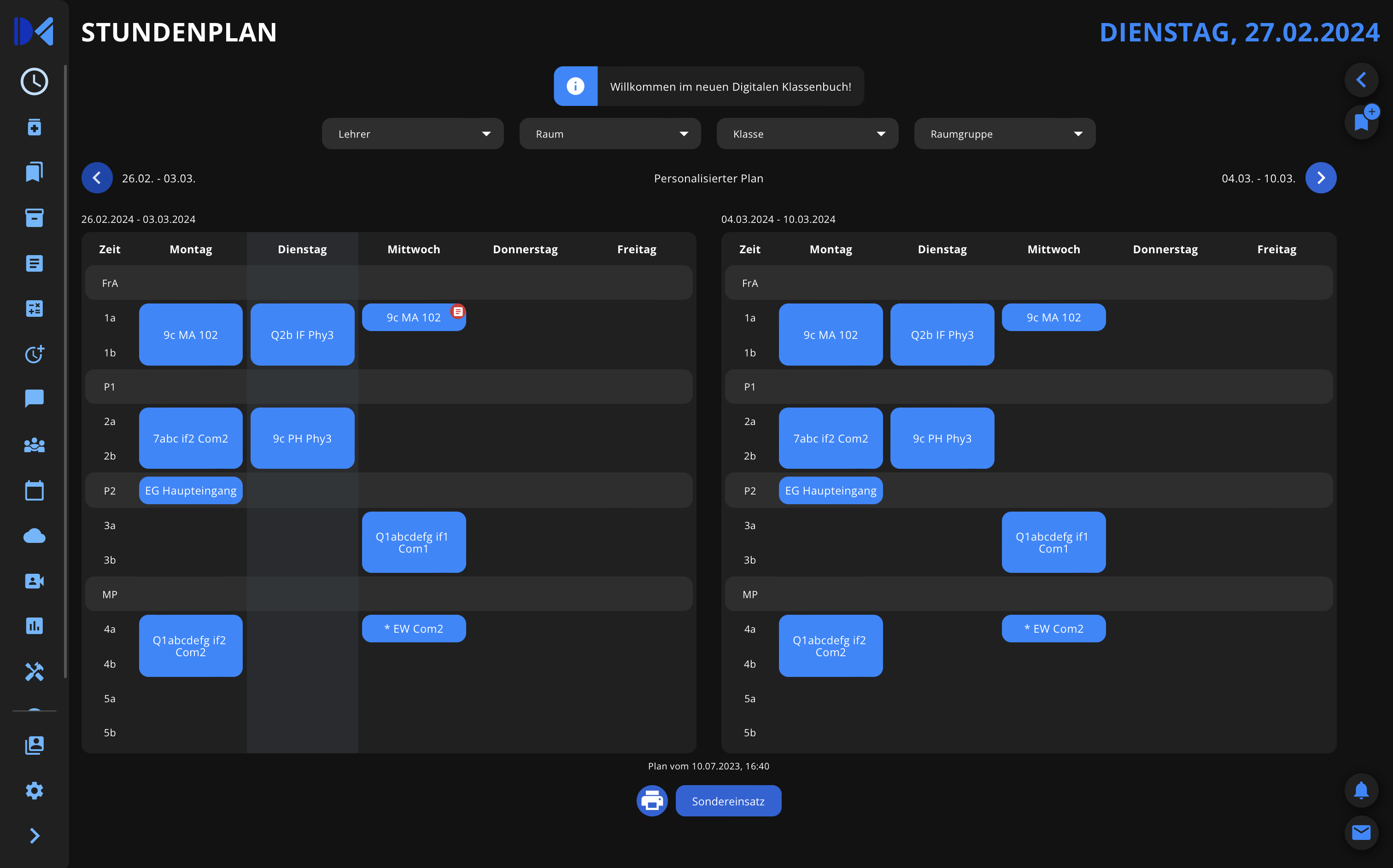 Stundenplan (DarkMode) Vorschau